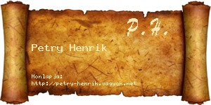 Petry Henrik névjegykártya